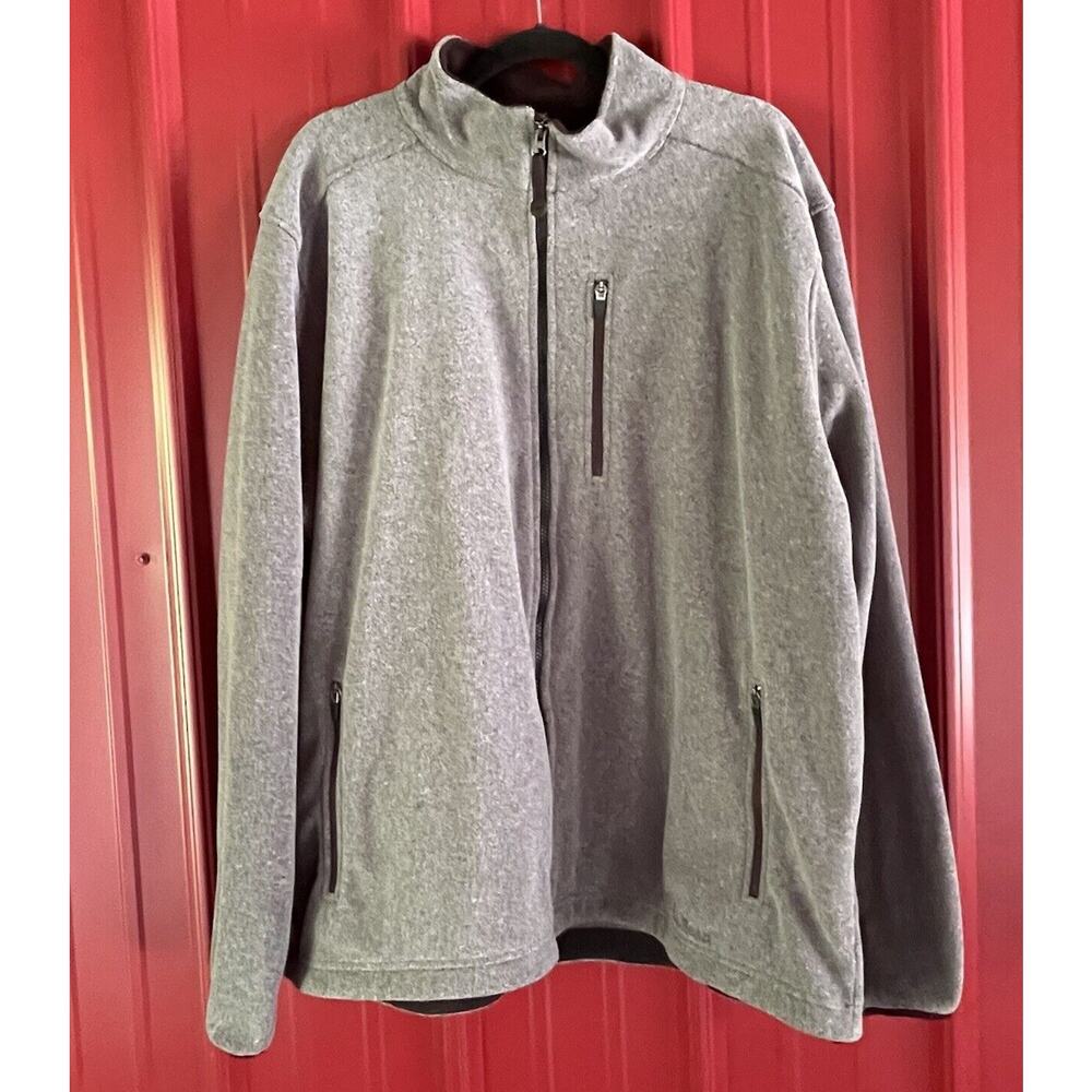 LL‎ Bean Jacket Heavyweight Fleece Zip Up Chest Pocket Mens XXL